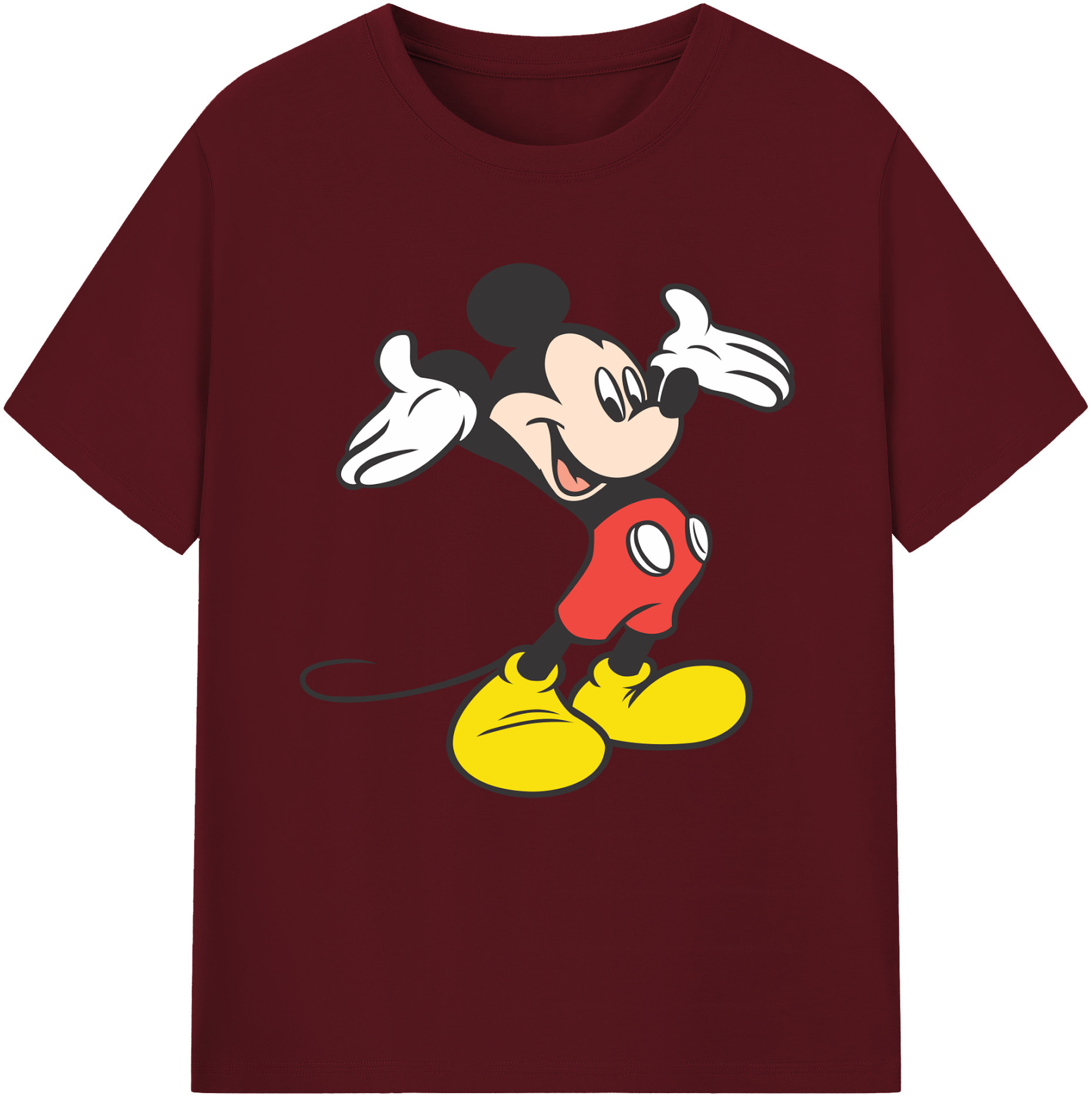 （画像用） ミッキーマウス Mickey Mouse 綿100％半袖Tシャツ（フロントプリント）